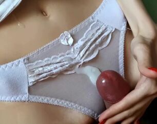 Milky brassiere and underpants